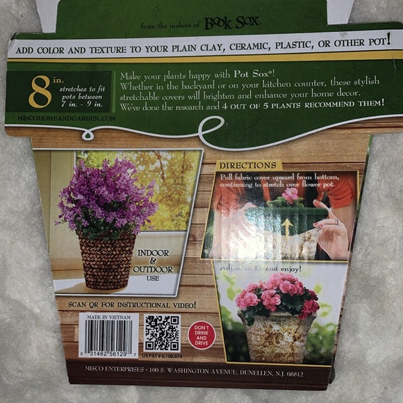 Stretchable pot sox fabric cover. Washable, reusable & stain resistant, fits 8” - Picture 6 of 7